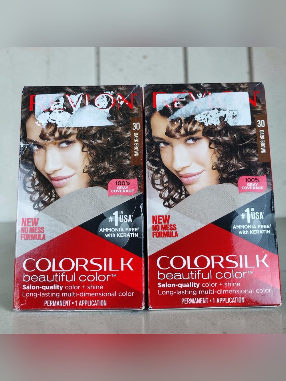 Revlon Colorsilk 2 Pack Beautiful Color Dark Brown #30 Permanent Hair Dye Salon